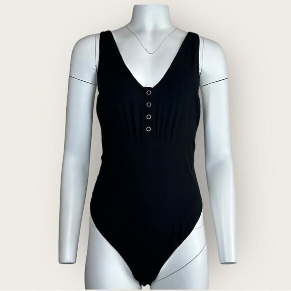 Intimately Free People | Ribbed Bodysuit | Black | Large - Picture 1 of 15